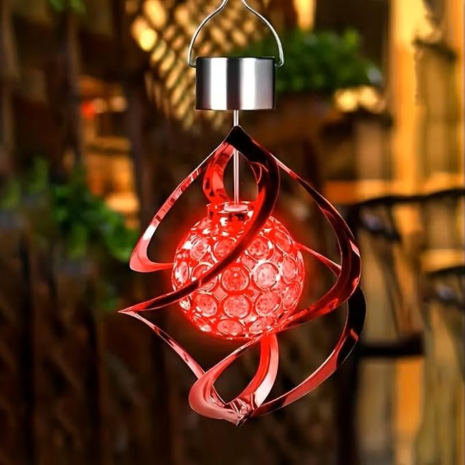 Solar Wind Chime Light โSolar Goodu deepa- RGB Gradient Rotating Decorative Lamp for Garden, Patio & Outdoor Decor โ 7 Color Changing Modes