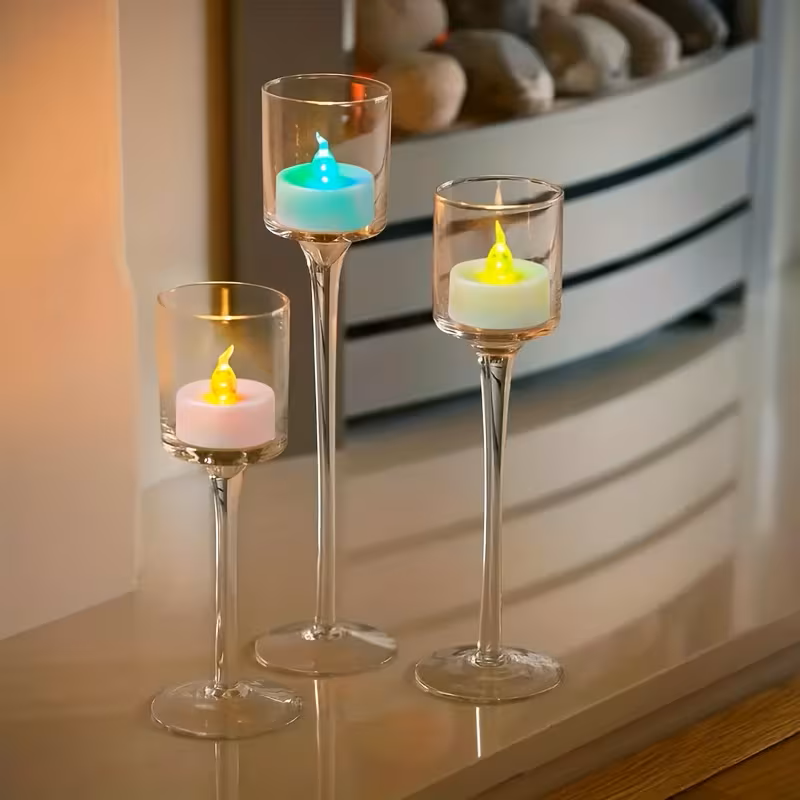 24pcs Flameless Tealight Candles, 7 Color Changing Battery Operated LED Tea Lights, Electronic Fake Candles for Diwali, Wedding, Party, Christmas, Halloween