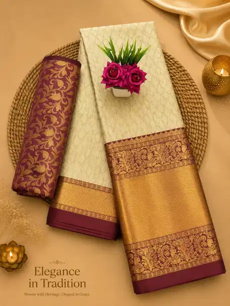 Pure Mercerised Cotton Silk Festival Saree with Fall & Pico Stitched and Unstitched Blouse Piece