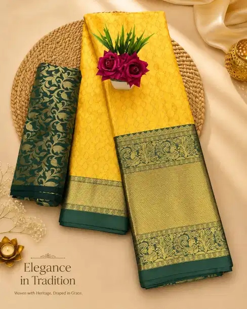 Pure Mercerised Cotton Silk Festival Saree with Fall & Pico Stitched and Unstitched Blouse Piece
