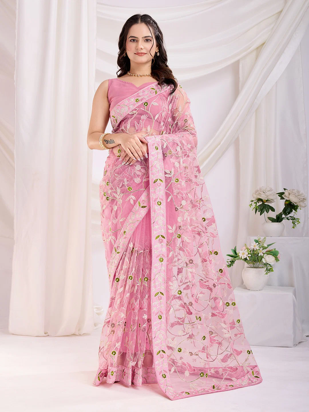 Beautiful Embroidered Worked Soft Net Saree Collection -VF-Net-Vaamika22