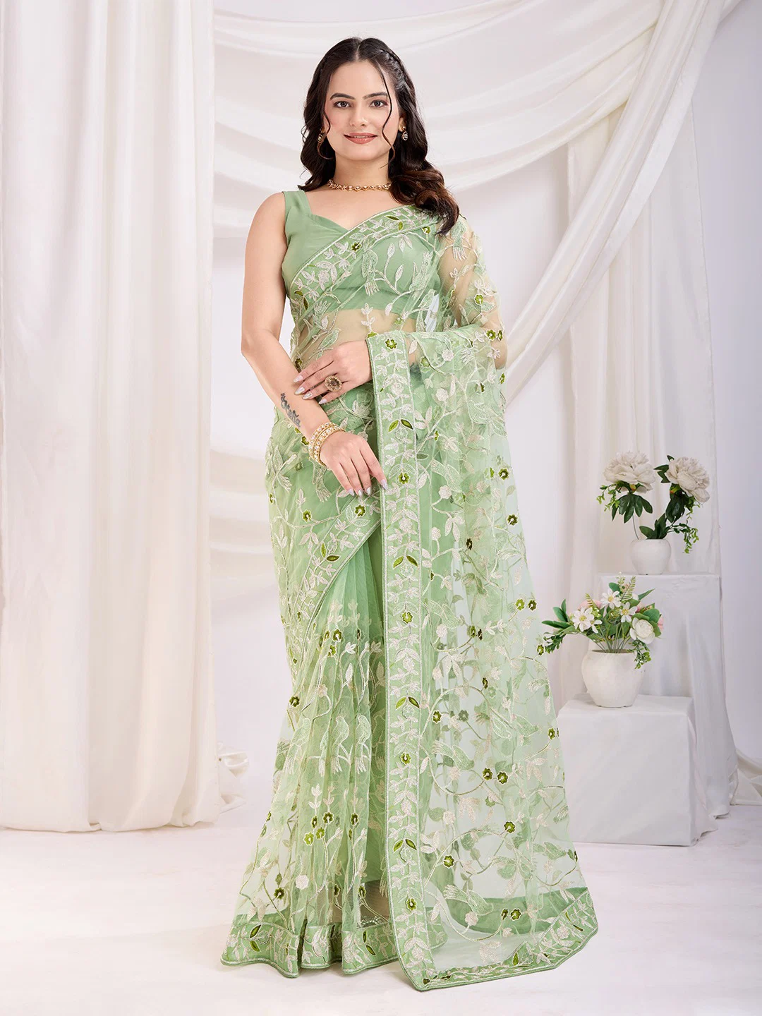 Beautiful Embroidered Worked Soft Net Saree Collection -VF-Net-Vaamika22