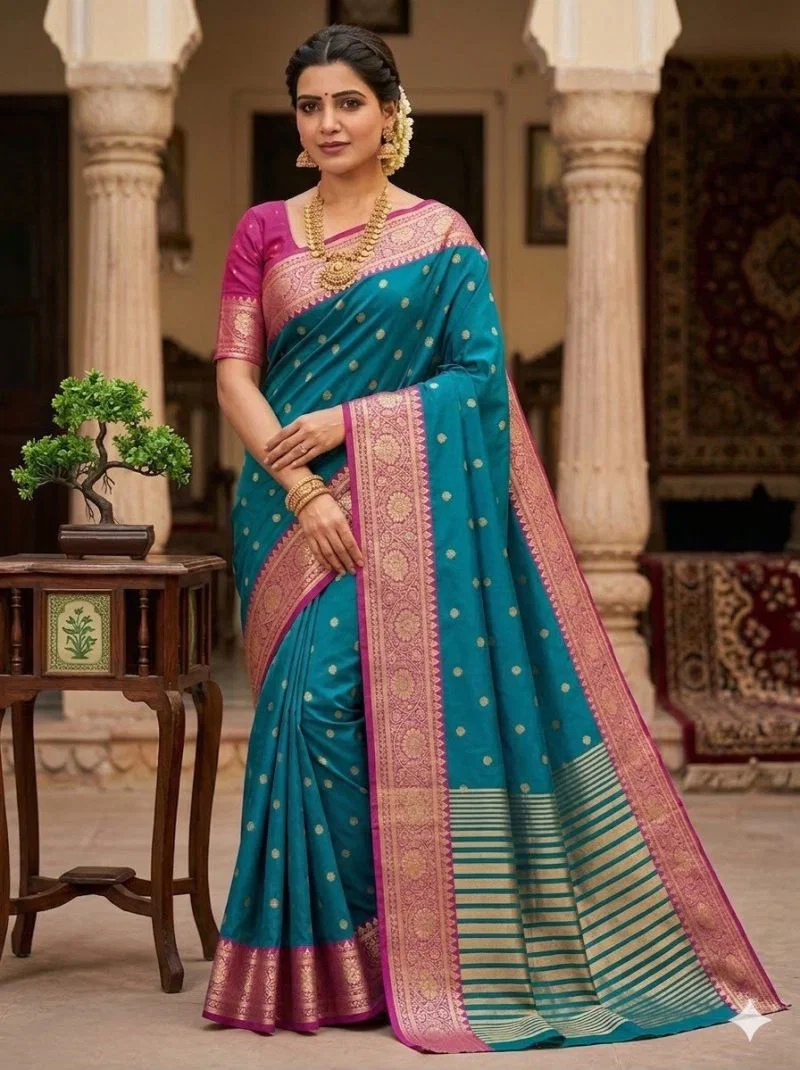 Pure Mercerised Soft Silk Meenakari Work Saree Collection VF-Kaavya-Vol1