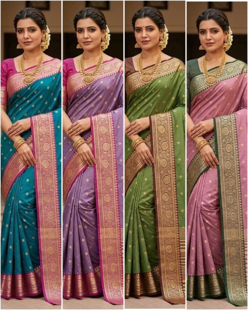 Pure Mercerised Soft Silk Meenakari Work Saree Collection VF-Kaavya-Vol1